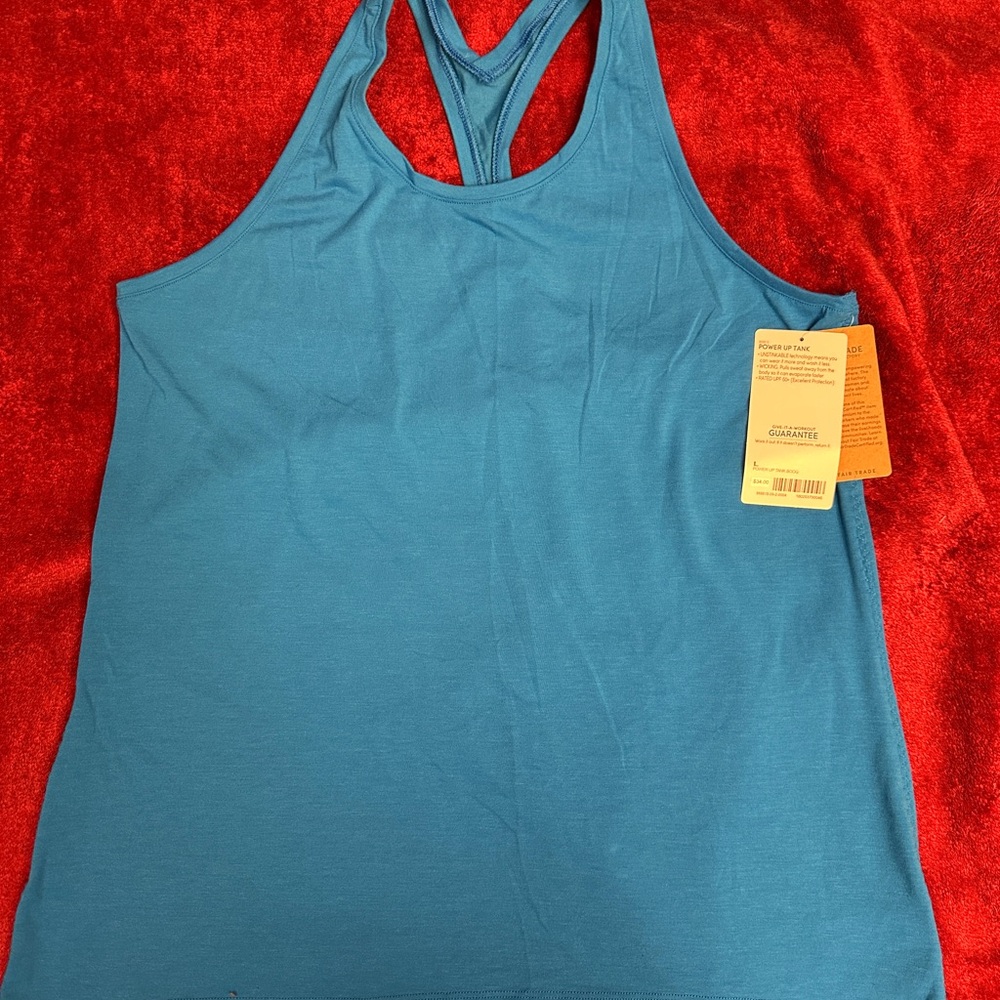 Athleta Blue Power Up Tank Top. Size L. NWT